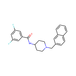 O=C(NC1CCN(Cc2ccc3ccccc3c2)CC1)c1cc(F)cc(F)c1 ZINC000036351749