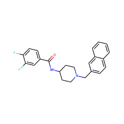 O=C(NC1CCN(Cc2ccc3ccccc3c2)CC1)c1ccc(F)c(F)c1 ZINC000036351847