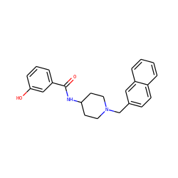 O=C(NC1CCN(Cc2ccc3ccccc3c2)CC1)c1cccc(O)c1 ZINC000036351902