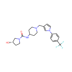 O=C(NC1CCN(Cc2ccn(-c3ccc(C(F)(F)F)cc3)c2)CC1)N1CC[C@H](O)C1 ZINC000042989568