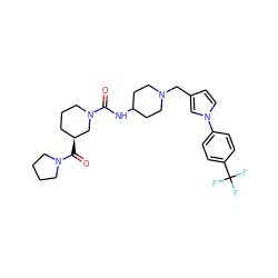 O=C(NC1CCN(Cc2ccn(-c3ccc(C(F)(F)F)cc3)c2)CC1)N1CCC[C@H](C(=O)N2CCCC2)C1 ZINC000043059285