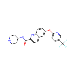 O=C(NC1CCNCC1)c1ccc2cc(Oc3ccc(C(F)(F)F)cn3)ccc2n1 ZINC001772614841