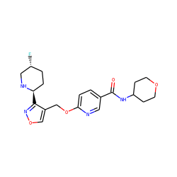 O=C(NC1CCOCC1)c1ccc(OCc2conc2[C@@H]2CC[C@@H](F)CN2)nc1 ZINC000169685441