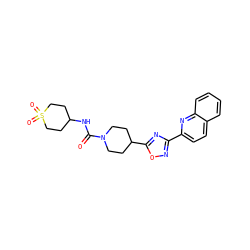 O=C(NC1CCS(=O)(=O)CC1)N1CCC(c2nc(-c3ccc4ccccc4n3)no2)CC1 ZINC000072179519