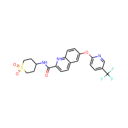 O=C(NC1CCS(=O)(=O)CC1)c1ccc2cc(Oc3ccc(C(F)(F)F)cn3)ccc2n1 ZINC001772624593