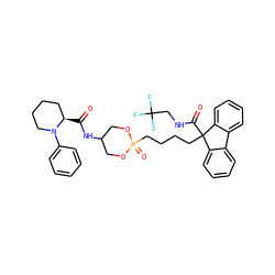 O=C(NC1COP(=O)(CCCCC2(C(=O)NCC(F)(F)F)c3ccccc3-c3ccccc32)OC1)[C@@H]1CCCCN1c1ccccc1 ZINC000028371654