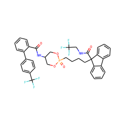 O=C(NC1COP(=O)(CCCCC2(C(=O)NCC(F)(F)F)c3ccccc3-c3ccccc32)OC1)c1ccccc1-c1ccc(C(F)(F)F)cc1 ZINC000003931856