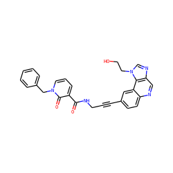 O=C(NCC#Cc1ccc2ncc3ncn(CCO)c3c2c1)c1cccn(Cc2ccccc2)c1=O ZINC000169710259