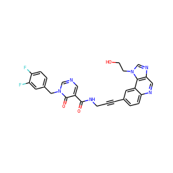 O=C(NCC#Cc1ccc2ncc3ncn(CCO)c3c2c1)c1cncn(Cc2ccc(F)c(F)c2)c1=O ZINC000169710207
