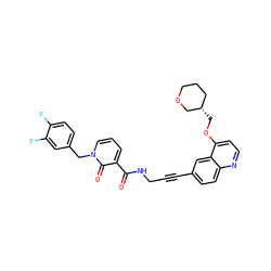 O=C(NCC#Cc1ccc2nccc(OC[C@H]3CCCOC3)c2c1)c1cccn(Cc2ccc(F)c(F)c2)c1=O ZINC000096176239