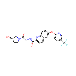 O=C(NCC(=O)N1CC[C@@H](O)C1)c1ccc2cc(Oc3ccc(C(F)(F)F)cn3)ccc2n1 ZINC001772631262