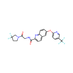 O=C(NCC(=O)N1CCC(F)(F)C1)c1ccc2cc(Oc3ccc(C(F)(F)F)cn3)ccc2n1 ZINC001772643558
