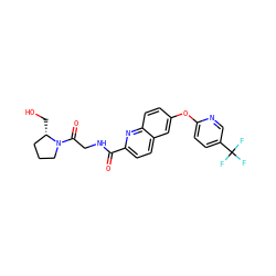 O=C(NCC(=O)N1CCC[C@@H]1CO)c1ccc2cc(Oc3ccc(C(F)(F)F)cn3)ccc2n1 ZINC001772581811