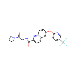 O=C(NCC(=O)N1CCC1)c1ccc2cc(Oc3ccc(C(F)(F)F)cn3)ccc2n1 ZINC001772638656