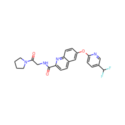 O=C(NCC(=O)N1CCCC1)c1ccc2cc(Oc3ccc(C(F)F)cn3)ccc2n1 ZINC001772580858