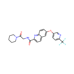 O=C(NCC(=O)N1CCCCC1)c1ccc2cc(Oc3ccc(C(F)(F)F)nc3)ccc2n1 ZINC001772585142