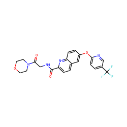 O=C(NCC(=O)N1CCOCC1)c1ccc2cc(Oc3ccc(C(F)(F)F)cn3)ccc2n1 ZINC001772655546