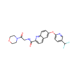 O=C(NCC(=O)N1CCOCC1)c1ccc2cc(Oc3ccc(C(F)F)cn3)ccc2n1 ZINC001772587759