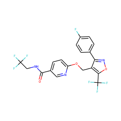 O=C(NCC(F)(F)F)c1ccc(OCc2c(-c3ccc(F)cc3)noc2C(F)(F)F)nc1 ZINC000143130120