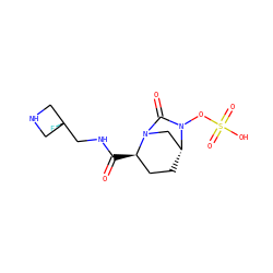O=C(NCC1(F)CNC1)[C@@H]1CC[C@@H]2CN1C(=O)N2OS(=O)(=O)O ZINC000096168584