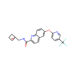 O=C(NCC1(O)CCC1)c1ccc2cc(Oc3ccc(C(F)(F)F)cn3)ccc2n1 ZINC001772614926