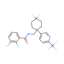 O=C(NCC1(c2ccc(C(F)(F)F)nc2)CCC(F)(F)CC1)c1cccc(Cl)c1F ZINC000217383536