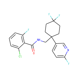 O=C(NCC1(c2ccc(F)nc2)CCC(F)(F)CC1)c1c(F)cccc1Cl ZINC000217360057