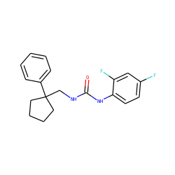 O=C(NCC1(c2ccccc2)CCCC1)Nc1ccc(F)cc1F ZINC000013833492
