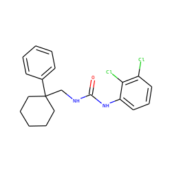 O=C(NCC1(c2ccccc2)CCCCC1)Nc1cccc(Cl)c1Cl ZINC000013833487