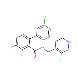 O=C(NCC1=C(F)CNCC1)c1c(-c2cccc(Cl)c2)ccc(Cl)c1F ZINC000049046622