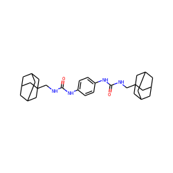 O=C(NCC12CC3CC(CC(C3)C1)C2)Nc1ccc(NC(=O)NCC23CC4CC(CC(C4)C2)C3)cc1 ZINC000169334944