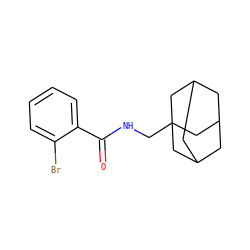 O=C(NCC12CC3CC(CC(C3)C1)C2)c1ccccc1Br ZINC000005612463