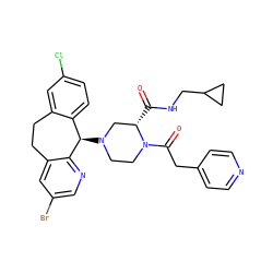 O=C(NCC1CC1)[C@H]1CN([C@@H]2c3ccc(Cl)cc3CCc3cc(Br)cnc32)CCN1C(=O)Cc1ccncc1 ZINC000028564695