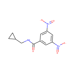 O=C(NCC1CC1)c1cc([N+](=O)[O-])cc([N+](=O)[O-])c1 ZINC000003084254