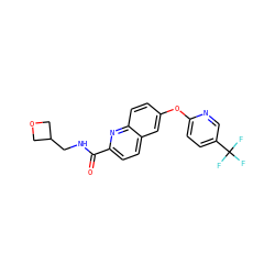 O=C(NCC1COC1)c1ccc2cc(Oc3ccc(C(F)(F)F)cn3)ccc2n1 ZINC001772605916