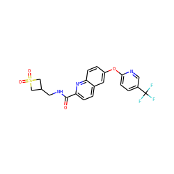 O=C(NCC1CS(=O)(=O)C1)c1ccc2cc(Oc3ccc(C(F)(F)F)cn3)ccc2n1 ZINC001772586789