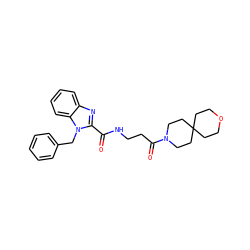 O=C(NCCC(=O)N1CCC2(CCOCC2)CC1)c1nc2ccccc2n1Cc1ccccc1 ZINC000040938501