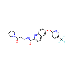 O=C(NCCC(=O)N1CCCC1)c1ccc2cc(Oc3ccc(C(F)(F)F)cn3)ccc2n1 ZINC001772576004