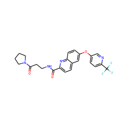 O=C(NCCC(=O)N1CCCC1)c1ccc2cc(Oc3ccc(C(F)(F)F)nc3)ccc2n1 ZINC001772619410
