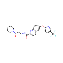 O=C(NCCC(=O)N1CCCCC1)c1ccc2cc(Oc3ccc(C(F)(F)F)cn3)ccc2n1 ZINC001772653113