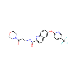 O=C(NCCC(=O)N1CCOCC1)c1ccc2cc(Oc3ccc(C(F)(F)F)cn3)ccc2n1 ZINC001772628937