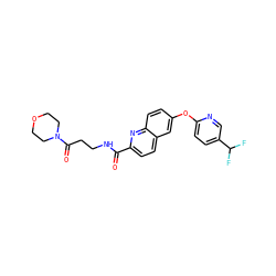 O=C(NCCC(=O)N1CCOCC1)c1ccc2cc(Oc3ccc(C(F)F)cn3)ccc2n1 ZINC001772631101