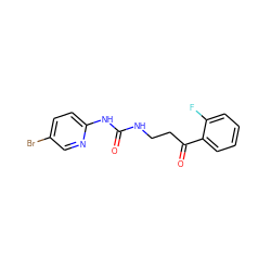 O=C(NCCC(=O)c1ccccc1F)Nc1ccc(Br)cn1 ZINC000014943878