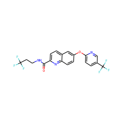 O=C(NCCC(F)(F)F)c1ccc2cc(Oc3ccc(C(F)(F)F)cn3)ccc2n1 ZINC001772649767