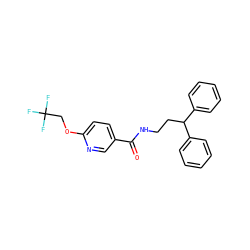 O=C(NCCC(c1ccccc1)c1ccccc1)c1ccc(OCC(F)(F)F)nc1 ZINC000045246027