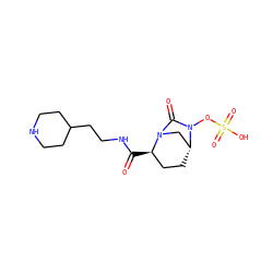 O=C(NCCC1CCNCC1)[C@@H]1CC[C@@H]2CN1C(=O)N2OS(=O)(=O)O ZINC000096168594