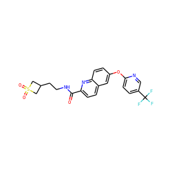 O=C(NCCC1CS(=O)(=O)C1)c1ccc2cc(Oc3ccc(C(F)(F)F)cn3)ccc2n1 ZINC001772608670