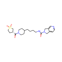 O=C(NCCCCC1CCN(C(=O)[C@@H]2CCS(=O)(=O)C2)CC1)N1Cc2ccncc2C1 ZINC000165415341