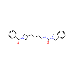 O=C(NCCCCC1CN(C(=O)c2ccccc2)C1)N1Cc2ccccc2C1 ZINC000166891257