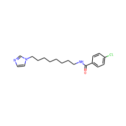 O=C(NCCCCCCCCn1ccnc1)c1ccc(Cl)cc1 ZINC000027561594